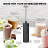 Milk Frother, Matcha Whisk, Frother Mini Frappe Mixer for Drink, Whisk Drink Mixer for Coffee, Cappuccino, Frappe, Matcha, Hot Chocolate, Black...