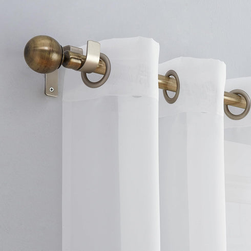 No. 918 Emily Sheer Voile Grommet Curtain Panel, 59" x 95", White...