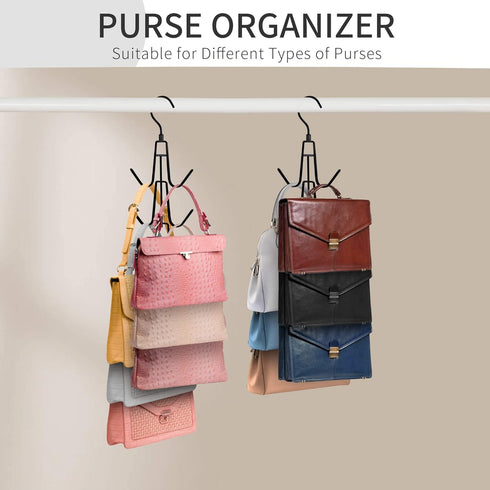 Rotatable Metal Purse Hanger, 6 Storage Capacity, Black...
