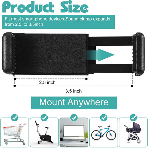 Amylove 2 Pcs Stroller Phone Holder Portable Cell Phone Holder Stand Universal Stroller Accessories for Parent Baby Toddler Phone Clamp with Non S...