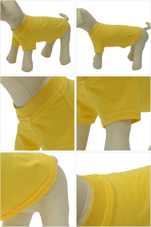 Lovelonglong Pet Clothing Dog Costumes Basic Blank T-Shirt Tee Shirts for Small Dogs Yellow S...