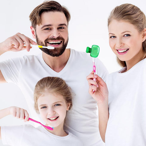 4 Pack Travel Toothbrush Head Covers Toothbrush Protector Cap Brush Pod Case Protective Portable Plastic Clip for Household Travel, Bathroom, Scho...