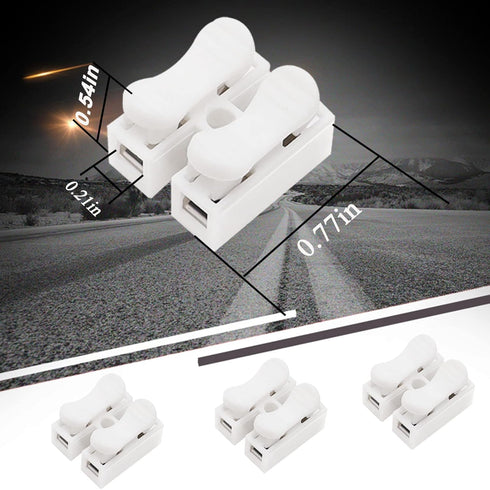 Tnisesm 100Pcs Push Quick Wire Cable Connector,White Wiring Terminal,Spring Loaded Electrical Connectors for Home Lighting Appliances & Automotive...