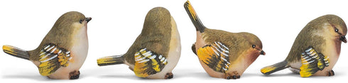 RAZ Imports Striped Wing Bird 2.5 x 2.25 inch Resin Decorative Tabletop Figurine Set of 4, Sage Green...