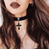 Gothic Goth Cross Choker Necklace,Black Choker Necklace for Women,Velvet Cross Choker Necklace,Punk Vintage Cross Pendant Necklace,Y2k Necklaces,H...