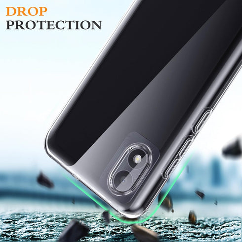 Oududianzi Case for TCL 303 with Screen Protector,Non-Yellowing Shockproof Bumper Protective Phone Cover, Anti-Scratch Soft TPU Back(Transparent)...