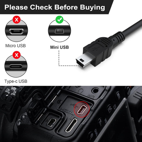 UC-E4 USB Cable Compatible with Nikon D40 D40X D50 D60 D70 D70S D80 D90 D100 D200 D300 D300S D610 D700 D3000 D3100 D7000 D1X D1H D2X D2H D2HS D3 D...
