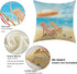 Set of 4 Summer Beach Throw Pillow Covers 18x18 Starfish Palm Tree Seaside Scenery Decorative Pillowcase Outdoor Waterproof Cushion Cases for Couc...