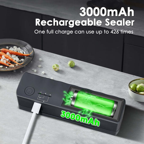 Mini Bag Sealer, Portable Heat Quick Resealer Machine with 5 Adjustable Gears, 3000mAh Battery, 5.1" Heating Strip, for Mylar/Food Storage Bags, C...