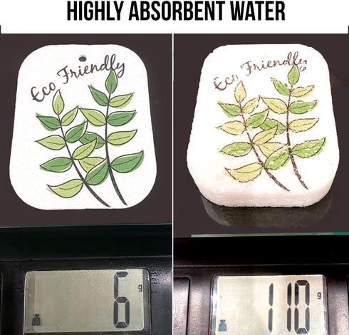 10PACK Natural Plant Based Biodegradable Eco-Friendly Cellulose Dish Sponges: Non Scratch, Multi-Purpose Kitchen,Household,Bathroom Cleaning Spong...
