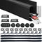 EVEO Desk Cable Management Kit - Cord Organizer Cable Management Under Desk | Cable Raceway, Cable Sleeve, Adhesive Cable Clips, Cord Clips, Cable...