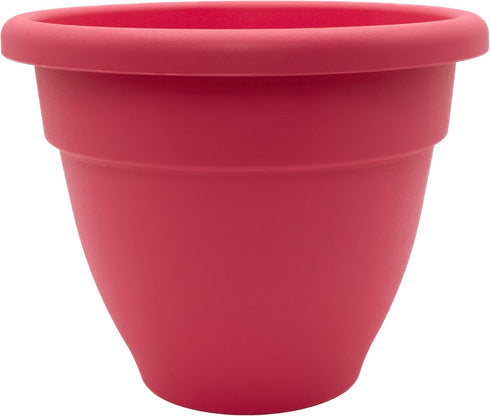 The HC Companies 12 Inch Caribbean Planter - Lightweight Indoor Outdoor Plastic Plant Pot for Herbs and Flowers, Pink Rose...