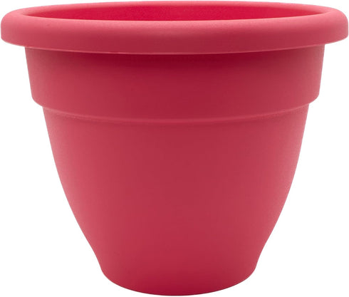 The HC Companies 6 Inch Caribbean Planter - Lightweight Indoor Outdoor Plastic Plant Pot for Herbs and Flowers, Pink Rose...