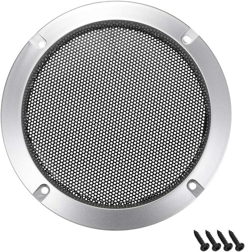 uxcell 6.5" Mounting Hole Diagonal Distance Speaker Grill Mesh Decorative Circle Woofer Guard Protector Cover Accessories Silver...