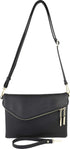 B BRENTANO Fold-Over Envelope Wristlet Clutch Crossbody Bag with Tassel Accents...