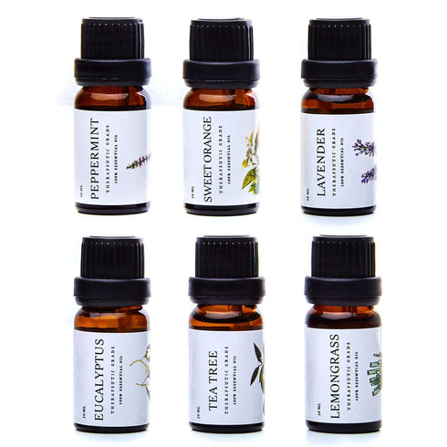 Essential Oils by Pure Essentials 100% Pure Oils kit- Top 6 Aromatherapy Oils Gift Set-6 Pack, 10ML(Eucalyptus, Lavender, Lemon Grass, Orange, Pep...
