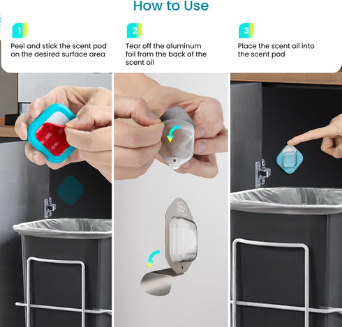 Home Zone Living CleanAura Air Freshener Scent Pod Home Kit, Helps Remove Unwanted Kitchen Trash Can Odors, Cherry Blossom Scent...