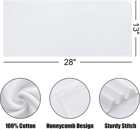 Kitinjoy 100% Cotton Waffle Weave Kitchen Towels, 4-Pack Super Soft and Absorbent Dish Towels for Drying Dishes, Kitchen Hand Towels, 13 in x 28 i...