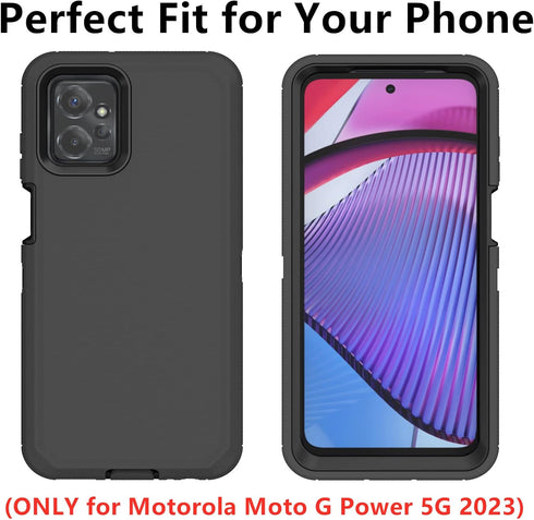 for Motorola Moto G Power 5G 2023 Case, Defender Case Heavy Duty Shockproof Dustproof 3 in 1 Rugged Protective Phone Cover for Moto G Power 5G 202...
