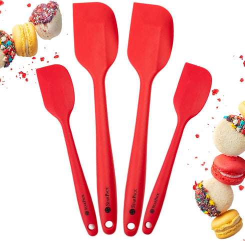 StarPack Premium Silicone Spatula Set of 4 (2 Small, 2 Large) - High Heat Resistant to 600°F, Hygienic One Piece Design, Non Stick Rubber Cooking ...