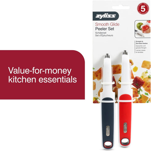 Zyliss 2-Piece Swivel & Soft-Skin Peeler Value Set - Potato, Cucumber and Carrot Vegetable Peeler - Tomato and Peach Fruit Peeler - Kitchen Tool &...