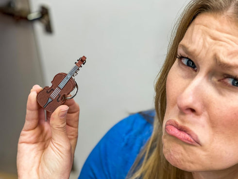 World's Smallest Violin - Original Sad Music - Pocket-Sized Tiny Violin Keychain Symphony of Empathy - Plays a Touchingly Sad Song - Silly Gag Gif...
