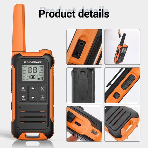 Baofeng Walkie Talkies Long Range Walkie Talkie for Adults FRS walkie-Talkie Hiking Accessories Camping Gear Toys 2 Way Radio for Kids with Flashl...