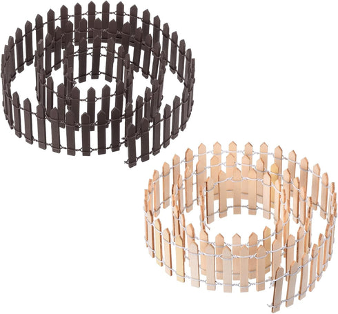 PATIKIL 39" L x 2" H Miniature Fairy Garden Fence, 2 Pack Mini Ornament Wood Picket Fence for DIY Dollhouse Garden, Brown/Natural Color...