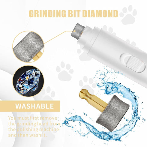 4 Pcs Dog Nail Grinder Replacement Heads Compatible with Casfuy, Professional Diamond Tips Drill Bit Pet Nail Spare Wheels Trimmers for Large Medi...