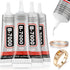 4 PCS 50ML B7000 Crafts Glue Super Adhesive, Multipurpose B-7000 Rhinestones Bonding Glue Flexible Clear Glue for DIY Jewelry Beads Fabric Cloth N...