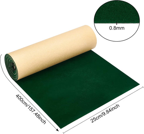 BENECREAT 157x9.8" Dark Green Self Adhesive Velvet Flock Liner Velvet Fabric for Jewelry Drawer Craft Fabric Upholstery Peel Sticker, Festival Dec...