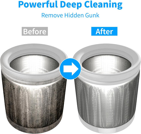 Washing Machine Cleaner Tablets - 24 Pack for Year-Round Deep Clean of Washer Machine, Suitable for HE, Top Load & Front Load Washer Cleaner, Grim...
