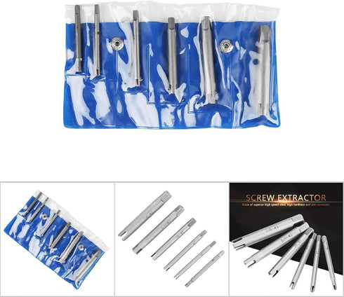 Steel Broken Head Taps Extractor, Screw Remover Stripped Screw Tap Extractor Set for Everyday Home Repair Work(6 Pcs)...