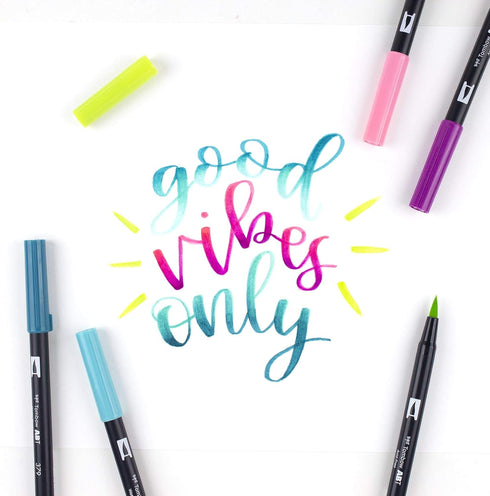 Tombow 56211 Dual Brush Pen Art Markers, Tropical, 6-Pack. Blendable, Brush and Fine Tip Markers...