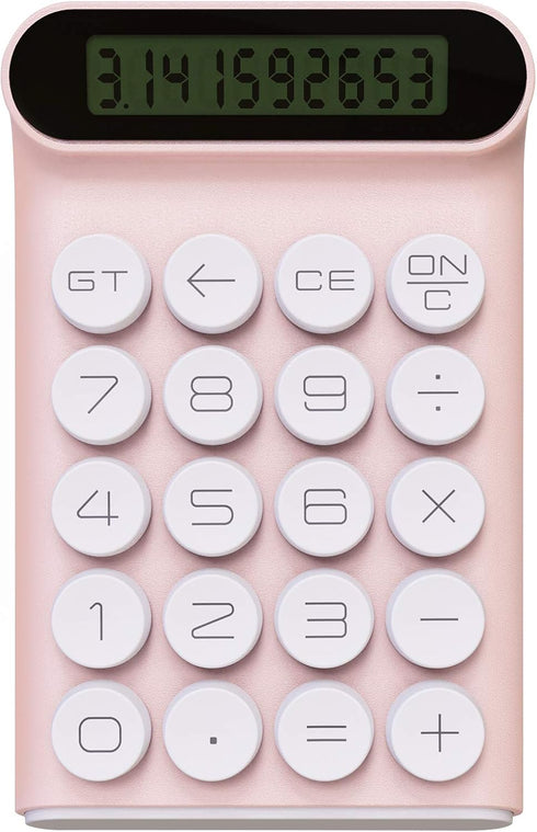 Mechanical Switch Calculator,Handheld for Daily and Basic Office,10 Digit Large LCD Display (Pink)...