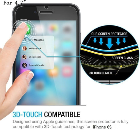 [2-Pack Screen Protector for Apple iPhone 7/iPhone6/iPhone6S(4.7 inch),Tempered Glass Film,Ultra Clear,Anti Scratch,Bubble Free,Case Friendly...