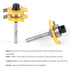 2PCS Tongue and Groove Set 1/4 Inch Shank Router Bit Set, 3 Teeth Adjustable T Shape Wood Milling Cutter...