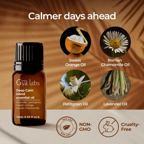 Gya Labs Deep Calm Essential Oil for Diffuser Blend - 100% Natural Calm Oil Essential Oil for Aromatherapy, Body, Uplift, Grounding & Relaxing (0....
