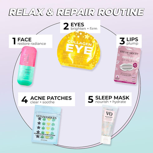 Vitamasques Multivitamin Face Mask, 8-Pack - Hydrating and Nourishing for Radiant Skin, Provides Vitamins B, C & E...