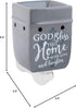 Elanze Designs God Bless This Home with Love Grey Stoneware Electric Plug-in Wax Tart Oil Warmer...