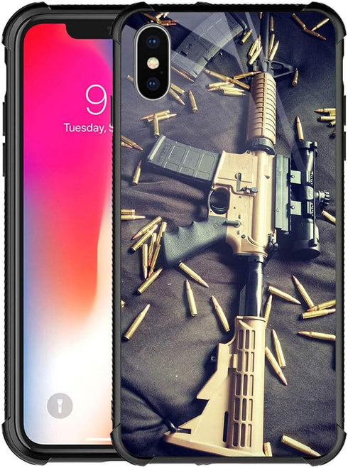 CARLOCA Compatible with iPhone XR Case, Military Pattern Design, Shockproof Anti-Scratch Hybrid Case with TPU, Black...
