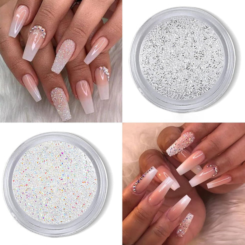 4 Boxes Flatback Rhinestones and Pearls Nail Charms for Acrylics - Crystals, Half Rounds, and Accessories for DIY Nail Art Decor...