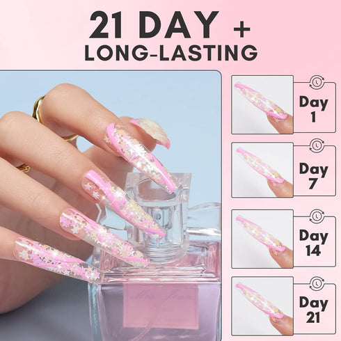 Makartt Glitter Acrylic Nail Powder,2oz Mixed Sparkly Acrylic Powder,Pink Yellow Star Clear Nail Acrylic Powder for Extension Carving Sticking Man...