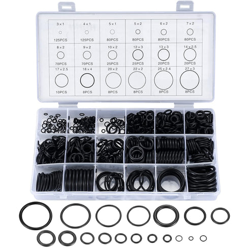 850 Pcs O Rings Kit, Rubber O-Rings Seals Assortment Kit, Nitrile Rubber Pressure Plumbing Sealing Washer Gasket O Ring Repair Kit for Faucet, Aut...