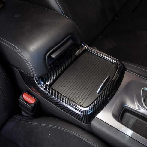 Red Carbon Fiber Cup Holder Cover Trim Decor Sticker for Dodge Charger 2015-2021/ Chrysler 300 2015-2021...