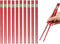 EORTA 10 Pairs Red Fiberglass Chopsticks 24 CM Reusable Dishwasher Safe Chinese Chopsticks Chinese Luck Words Printed Food Serving Tools, Happines...