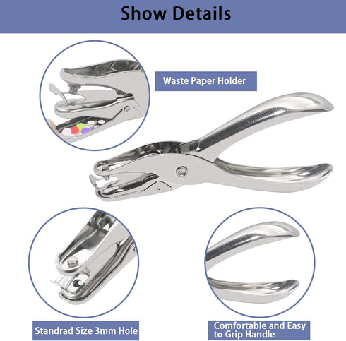 200 Pieces Paper Fasteners Brads, Multi Color Mini Brads Round Fasteners with 200 Pieces Silver Washers and Single Hole Metal Punch Pliers, Metal ...