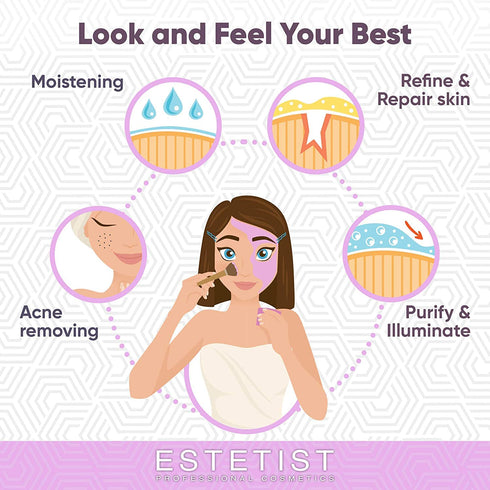 Purifying Pink Face Mask With Australian Pink Clay Blackhead Remover Quality Pore Cleanser Evens Skin Tone Acne Spot Treatment Natural Pore-Reduci...