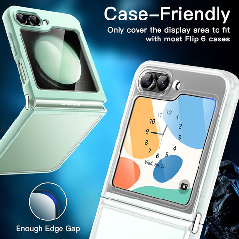 JETech Front Screen Protector for Samsung Galaxy Z Flip 6, Tempered Glass Film with Easy Installation Tool, Case-Friendly, HD Clear, 3-Pack...