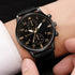 Men Watches Casual Business Chronograph Wristwatch Leather Strap Analog Quartz Watches for Men...